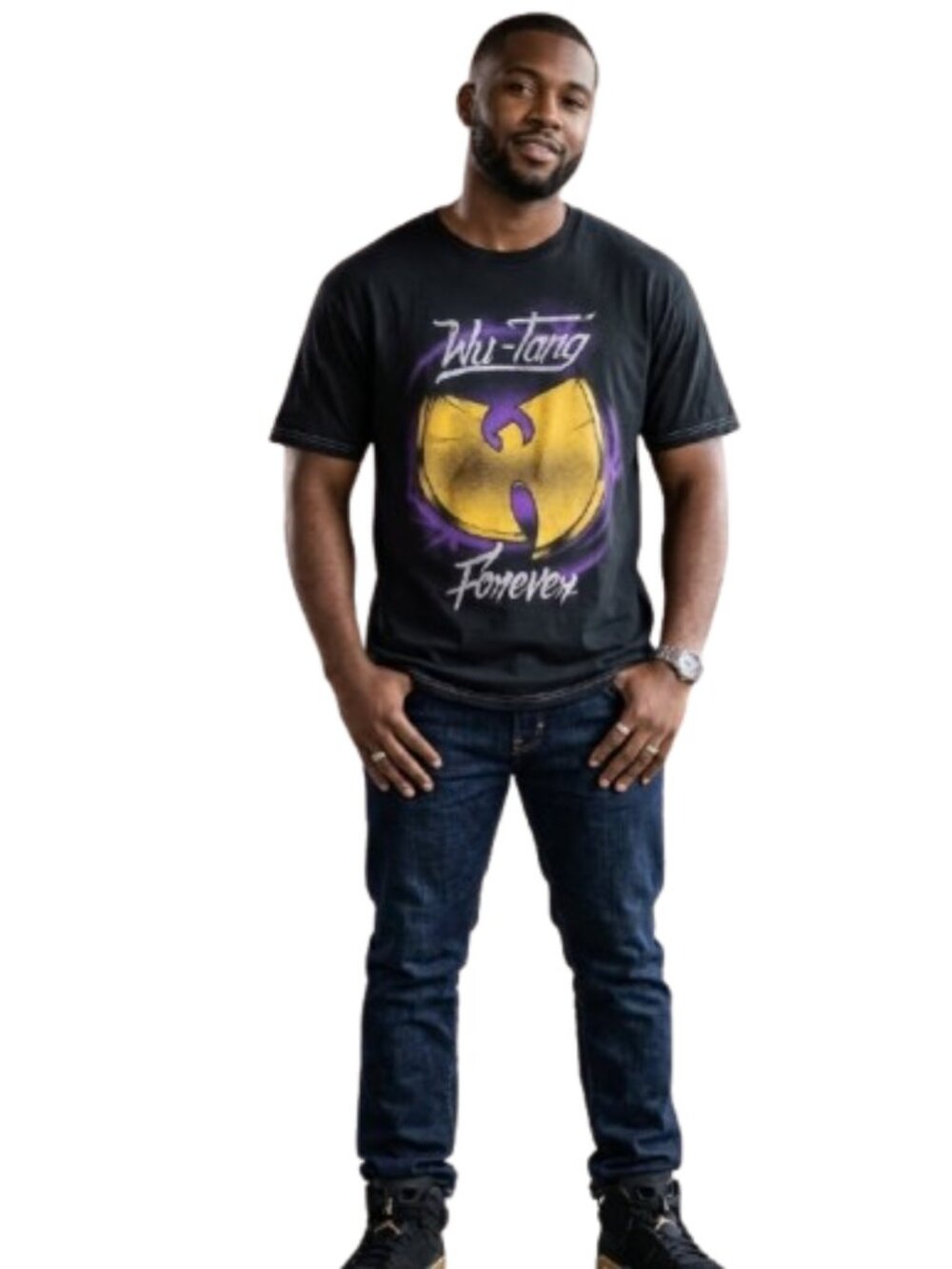 Wu-Tang Clan Logo Black Cotton tee Size XL EUC (48"chest) 2023 Authentic Tee